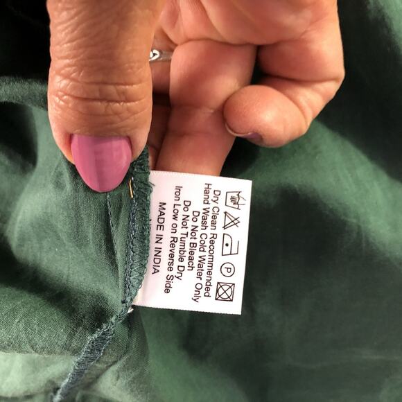 Citrus by Called to Surf Floral Maxi Dress Size M Green/Pink Cinched Waist Boho - Picture 9 of 11